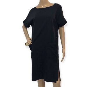 ARITZIA Babaton black short sleeves pockets slit mini tunic dress size XXS